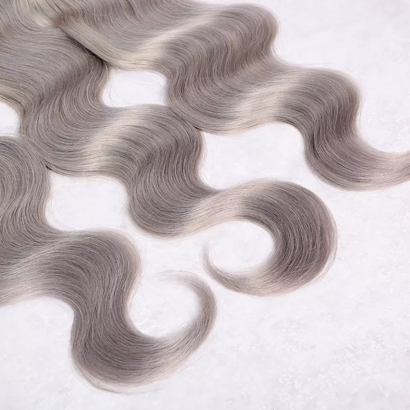 Customized Best Quality Wave Grey Halo Virgin Remy Hair Extensions Clip In Extension